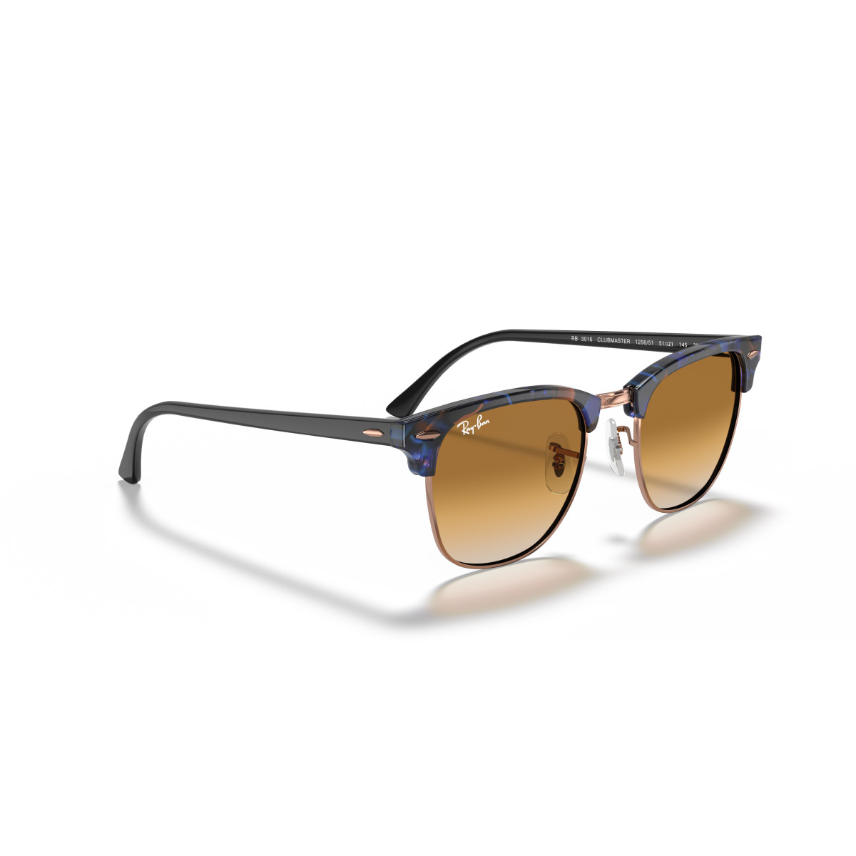Ray-Ban Clubmaster Fleck saulesbrilles | Brown Blue - Light Brown Gradient