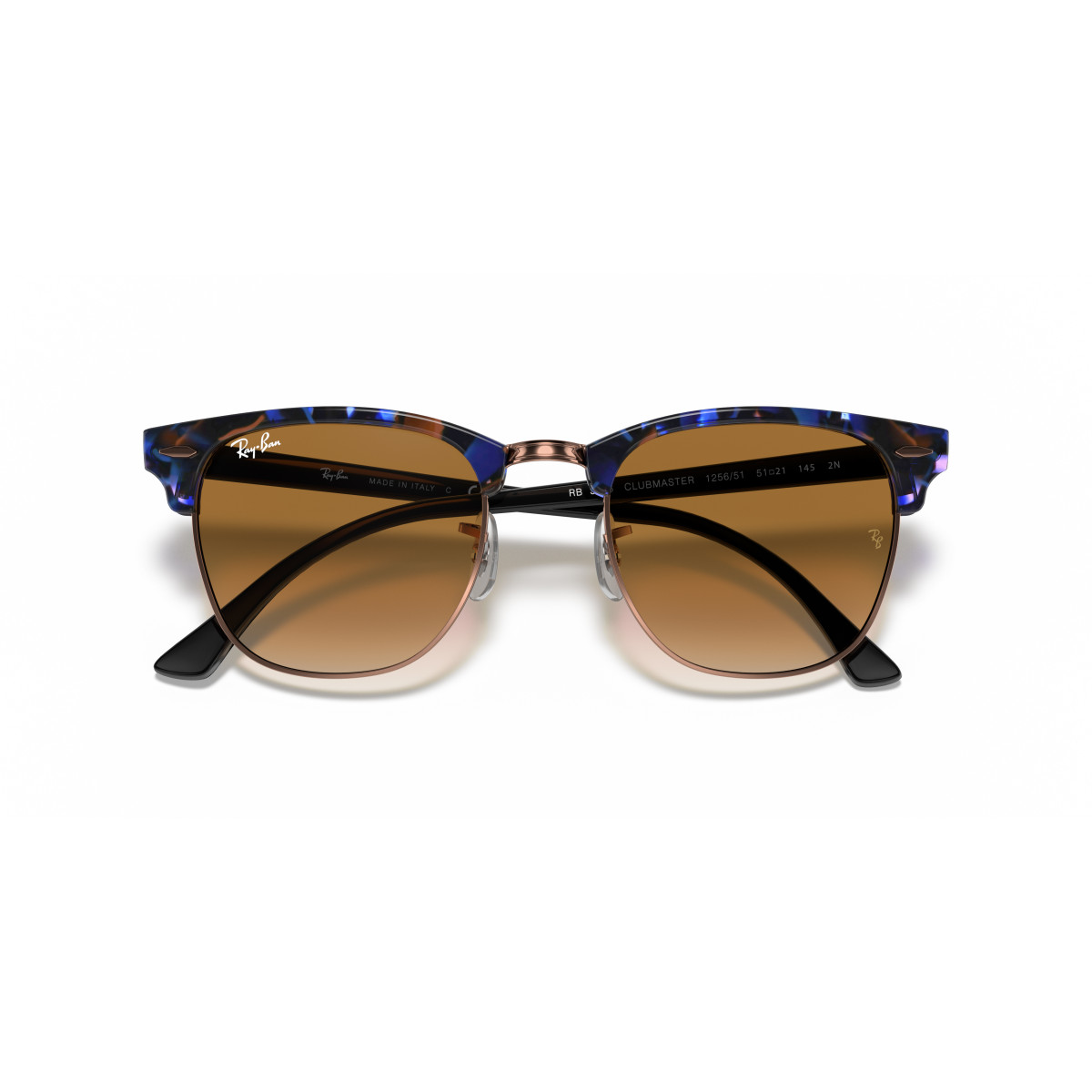 Ray-Ban Clubmaster Fleck saulesbrilles | Brown Blue - Light Brown Gradient