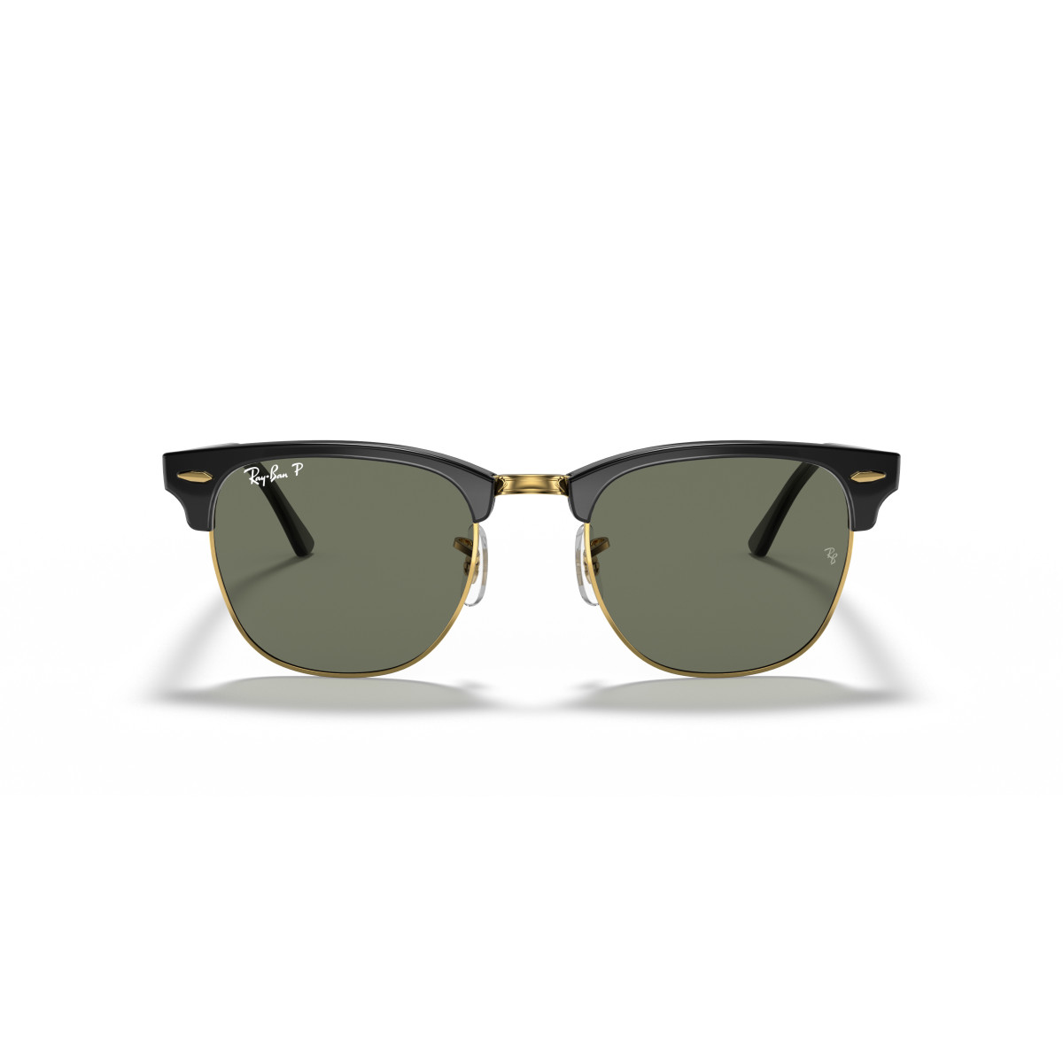 Ray-Ban Clubmaster Classic saulesbrilles | Polarised | Black & Gold - G-15 Green