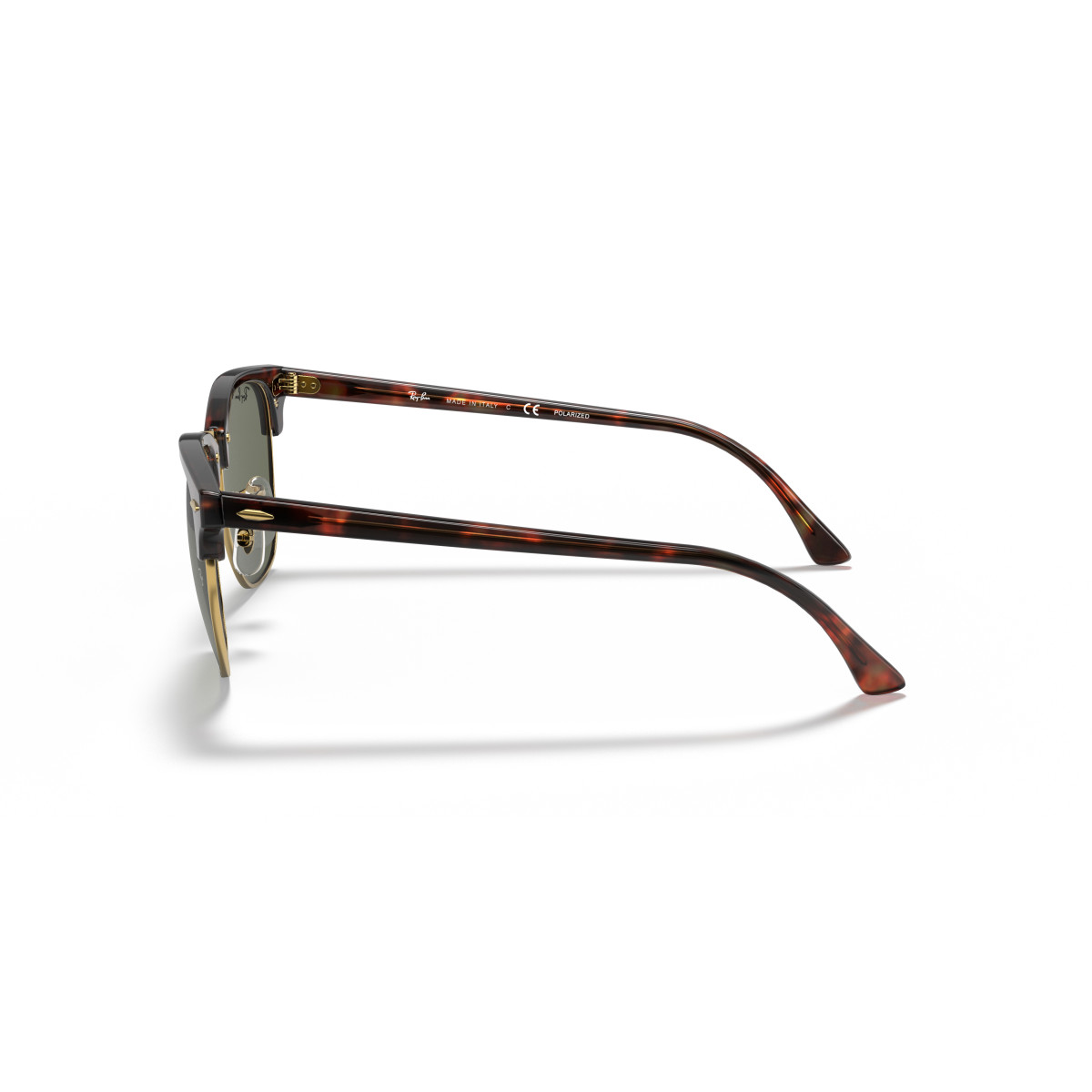 Ray-Ban Clubmaster Classic saulesbrilles | Polarised | Tortoise On Gold - G-15 Green
