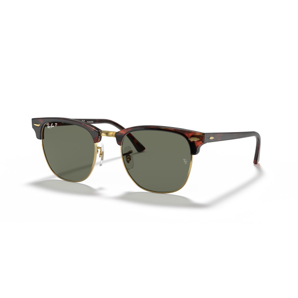 Ray-Ban Clubmaster Classic saulesbrilles | Polarised | Tortoise On Gold - G-15 Green