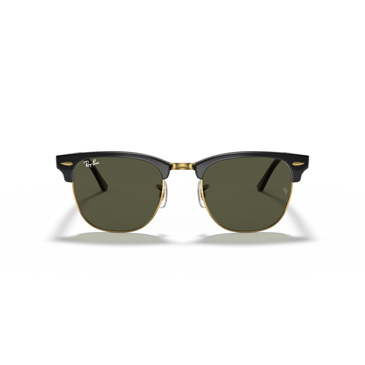 Ray-Ban Clubmaster Classic saulesbrilles | Black On Gold - G-15 Green