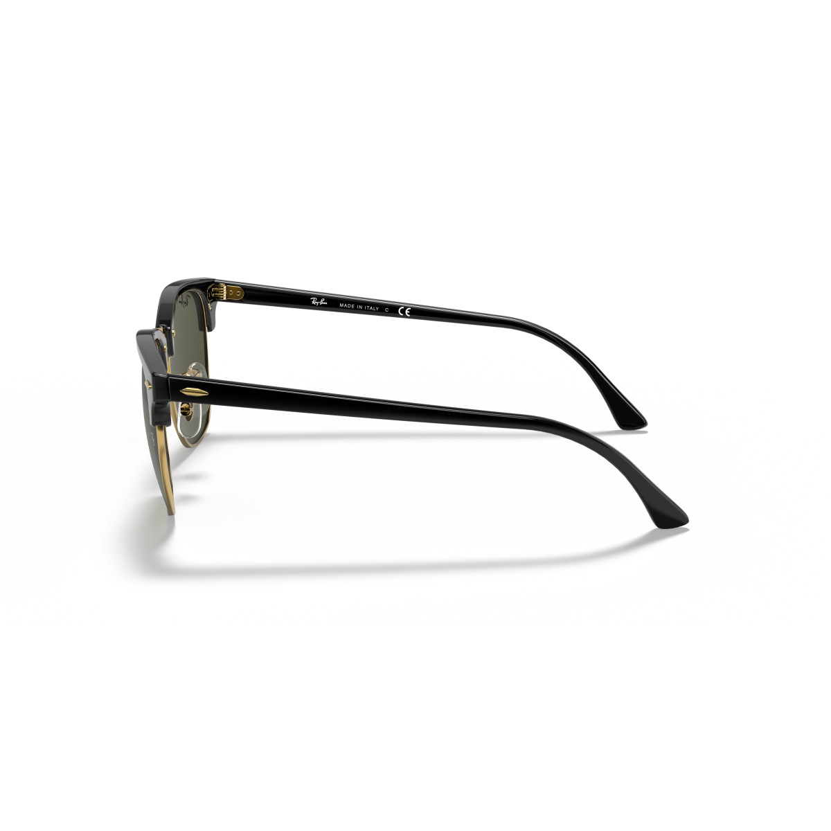 Ray-Ban Clubmaster Classic saulesbrilles | Black On Gold - G-15 Green