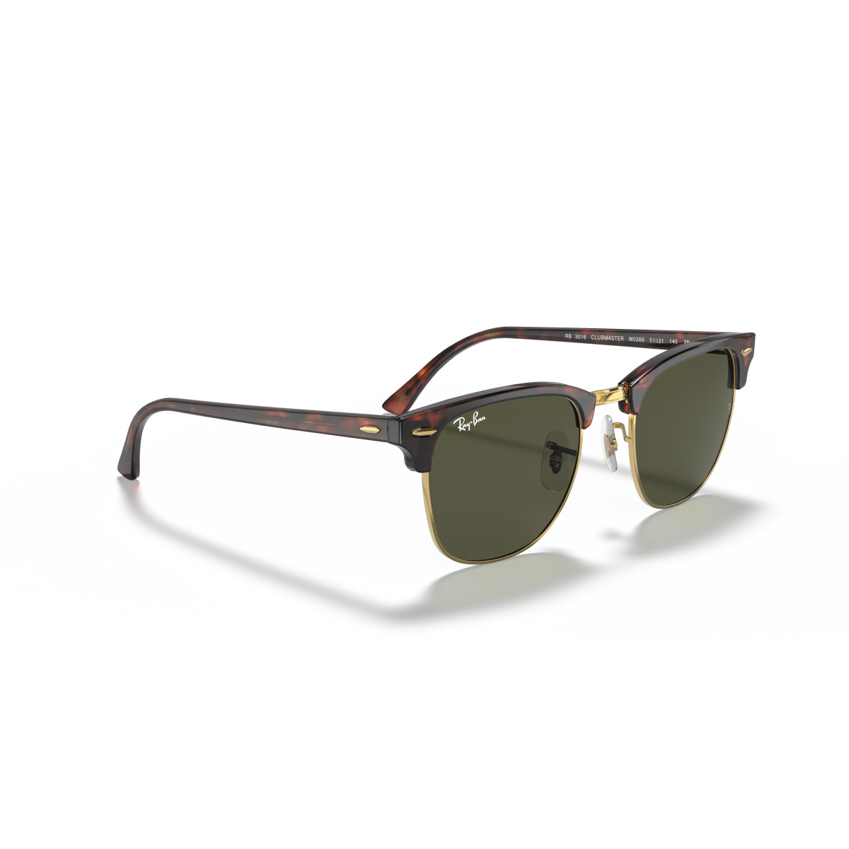 Ray-Ban Clubmaster Classic saulesbrilles | Tortoise On Gold - G-15 Green