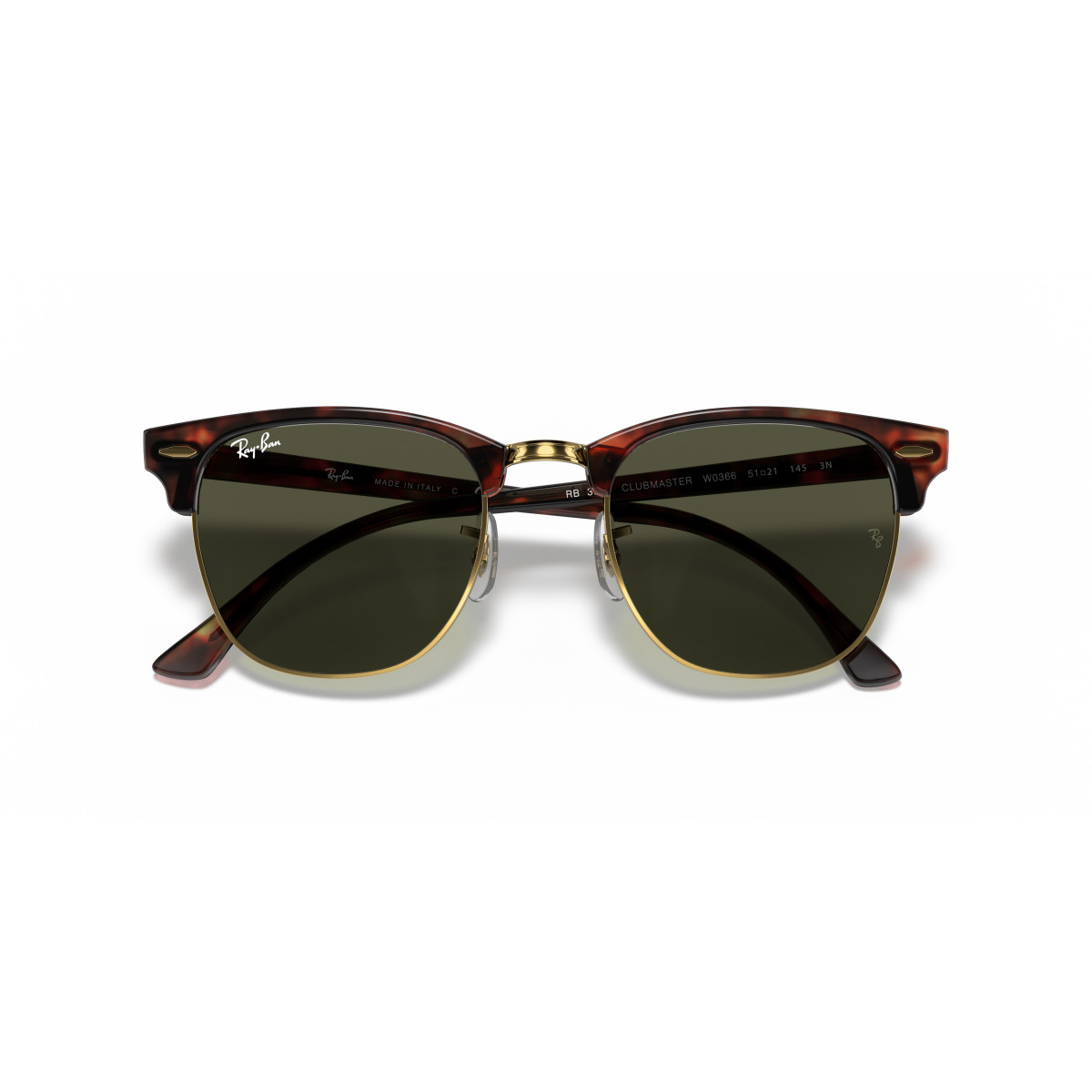 Ray-Ban Clubmaster Classic saulesbrilles | Tortoise On Gold - G-15 Green