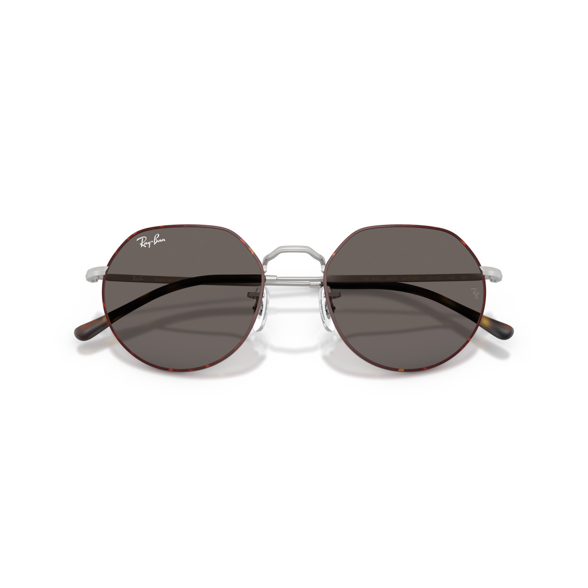 Ray-Ban Jack saulesbrilles | Matt Havana On Matt Silver - Dark Grey