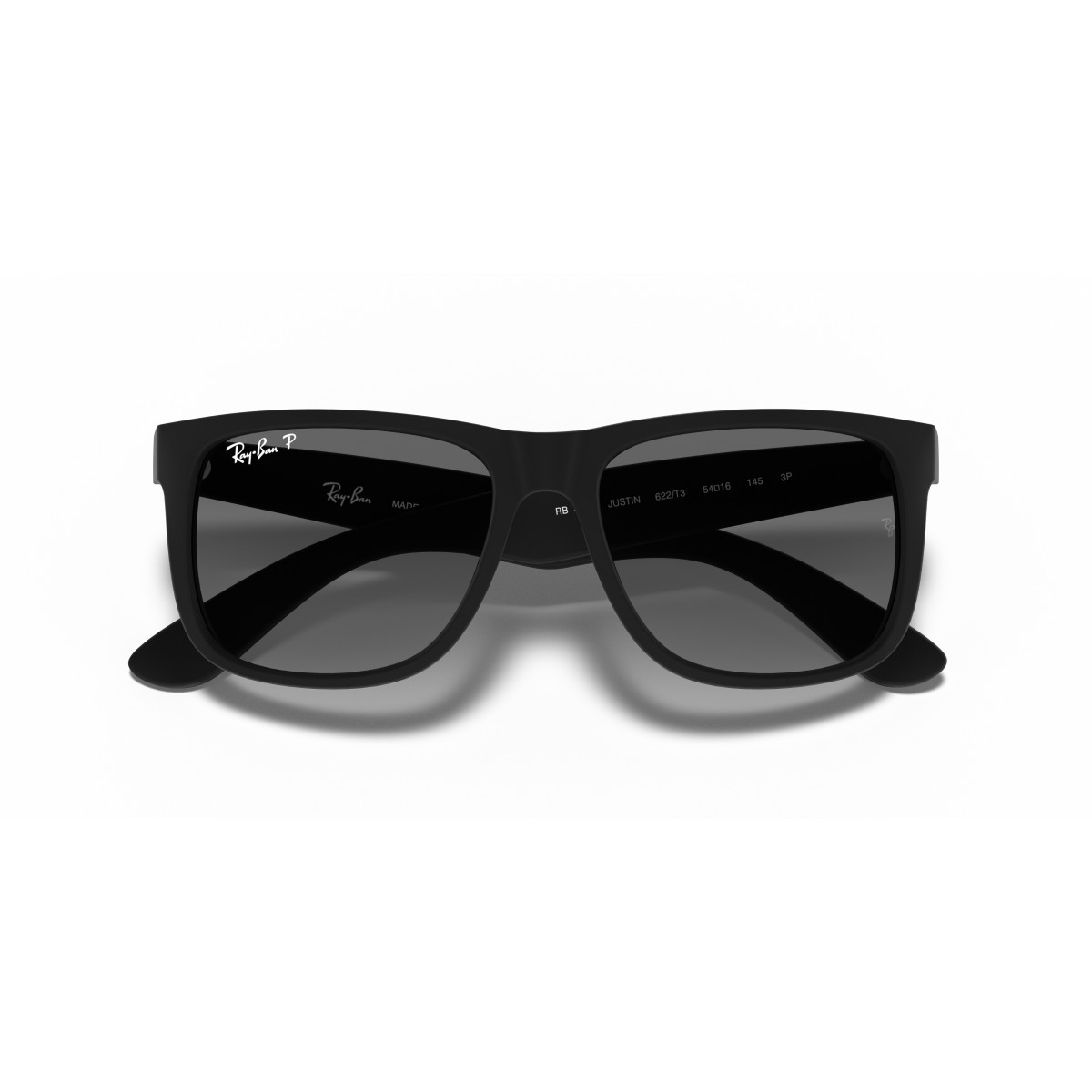 Ray-Ban Justin Classic saulesbrilles | Polarized | Rubber Black - Light Grey