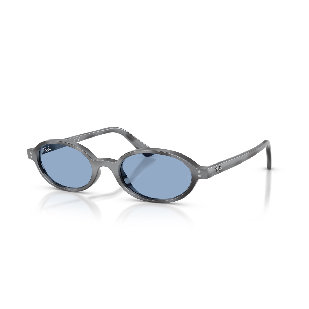 Ray-Ban Khal Small saulesbrilles | Dark Grey Havana - Blue