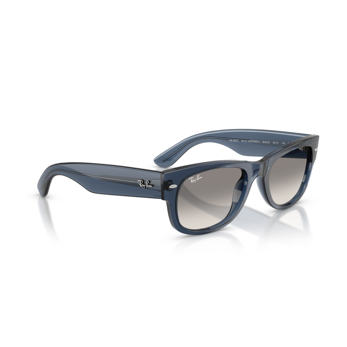 Ray-Ban Mega Wayfarer II saulesbrilles | Transparent Dark Blue - Clear Gradient Grey