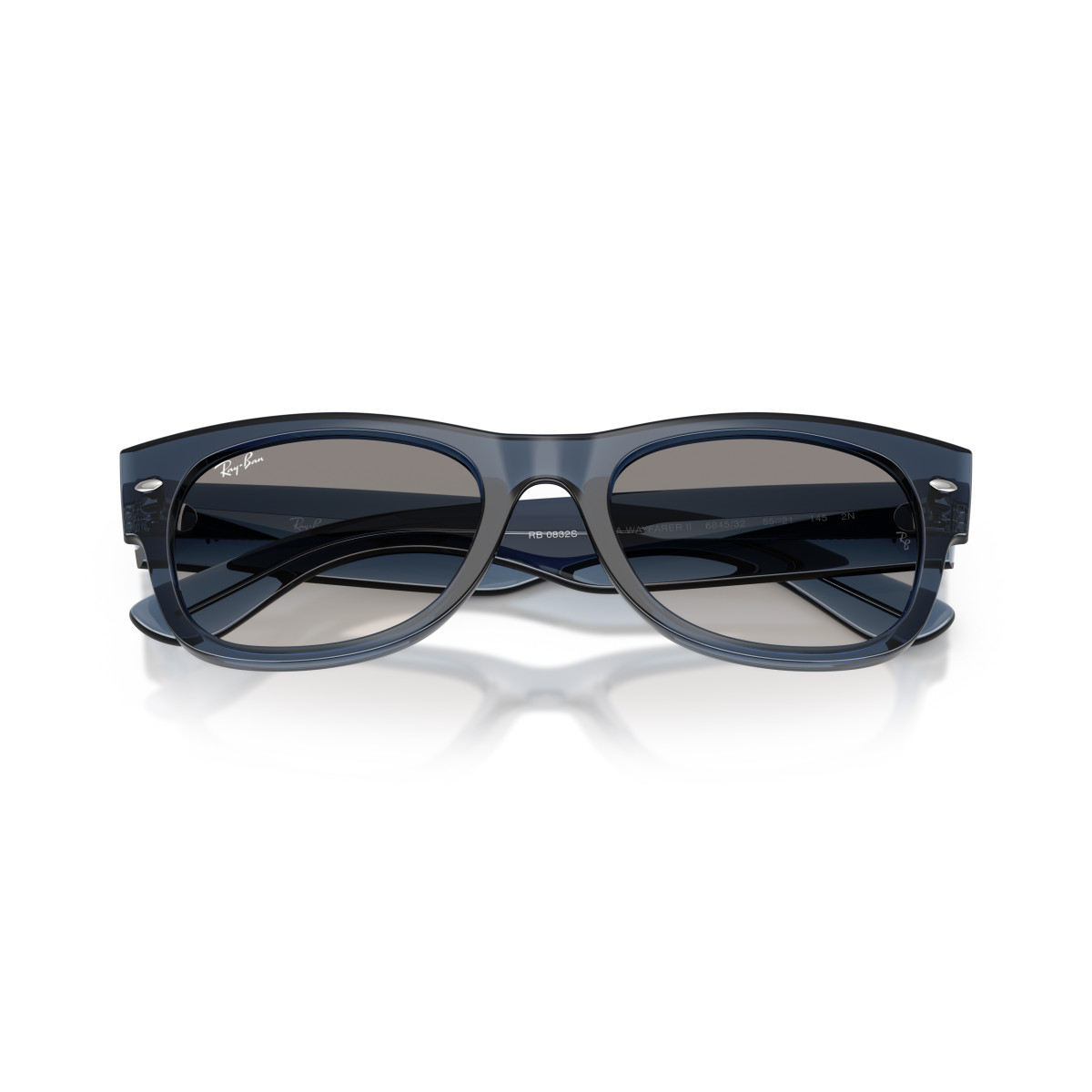 Ray-Ban Mega Wayfarer II saulesbrilles | Transparent Dark Blue - Clear Gradient Grey