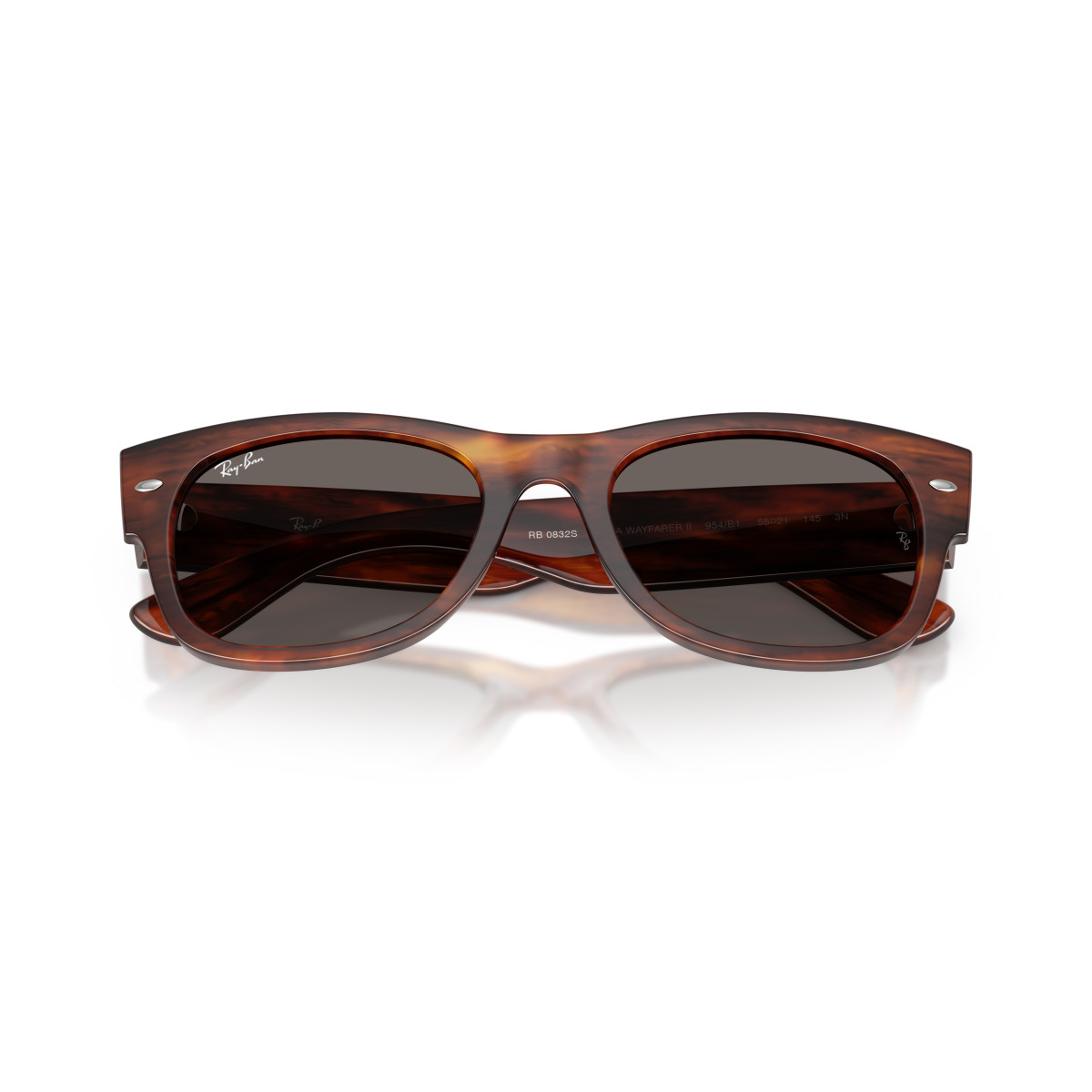 Ray-Ban Mega Wayfarer II saulesbrilles | Striped Havana - Dark Grey
