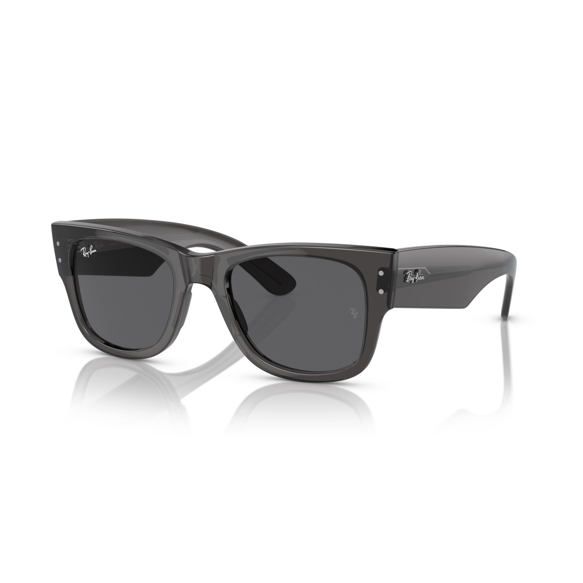 Ray-Ban Mega Wayfarer saulesbrilles | Transparent Black - Dark Grey