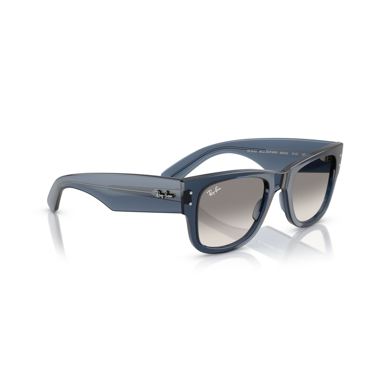 Ray-Ban Mega Wayfarer saulesbrilles | Transparent Dark Grey - Clear Gradient Grey