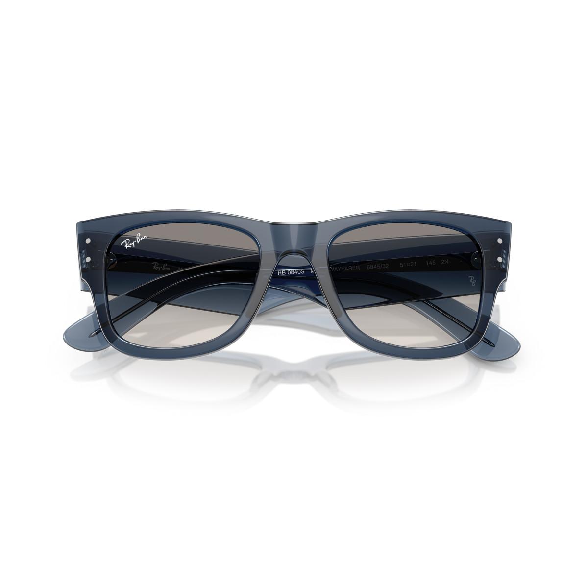 Ray-Ban Mega Wayfarer saulesbrilles | Transparent Dark Grey - Clear Gradient Grey