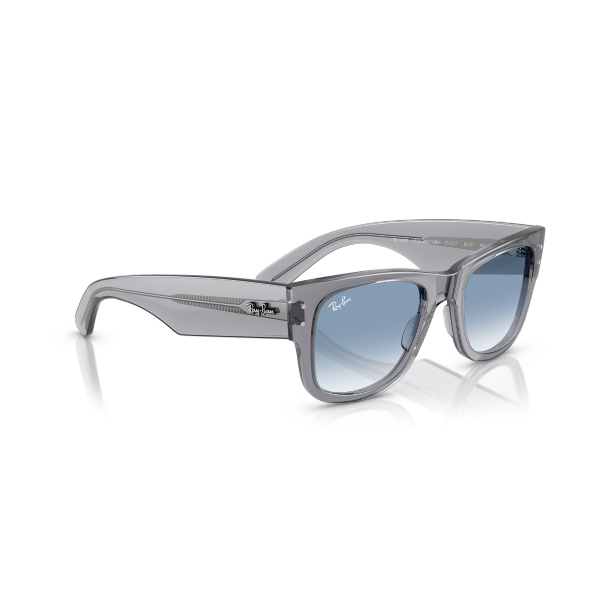 Ray-Ban Mega Wayfarer saulesbrilles | Transparent Grey - Clear Gradient Blue