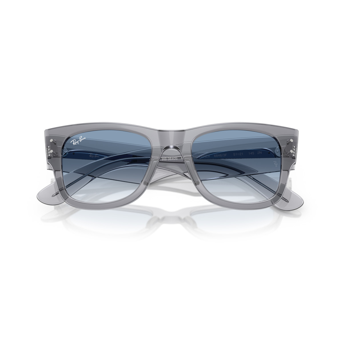 Ray-Ban Mega Wayfarer saulesbrilles | Transparent Grey - Clear Gradient Blue