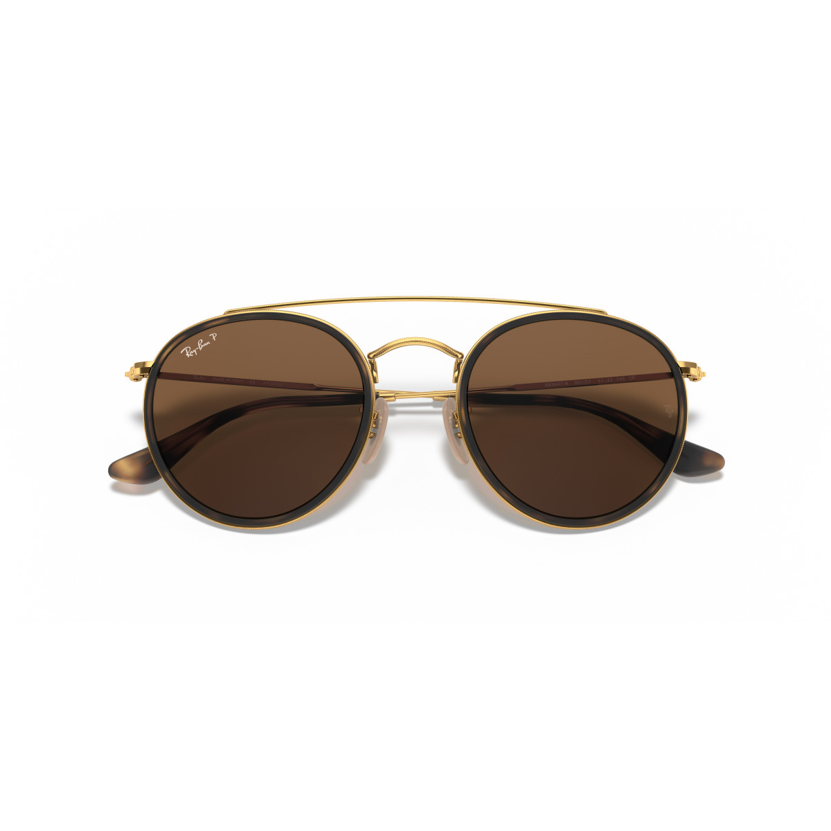 Ray-Ban Round Double Bridge saulesbrilles | Polarized | Arista Gold - Brown