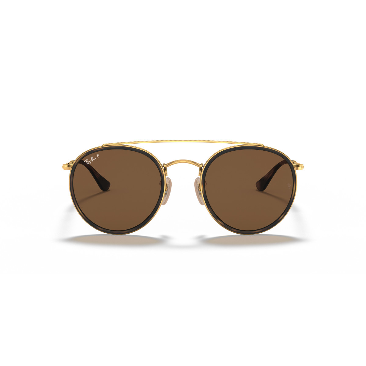 Ray-Ban Round Double Bridge saulesbrilles | Polarized | Arista Gold - Brown