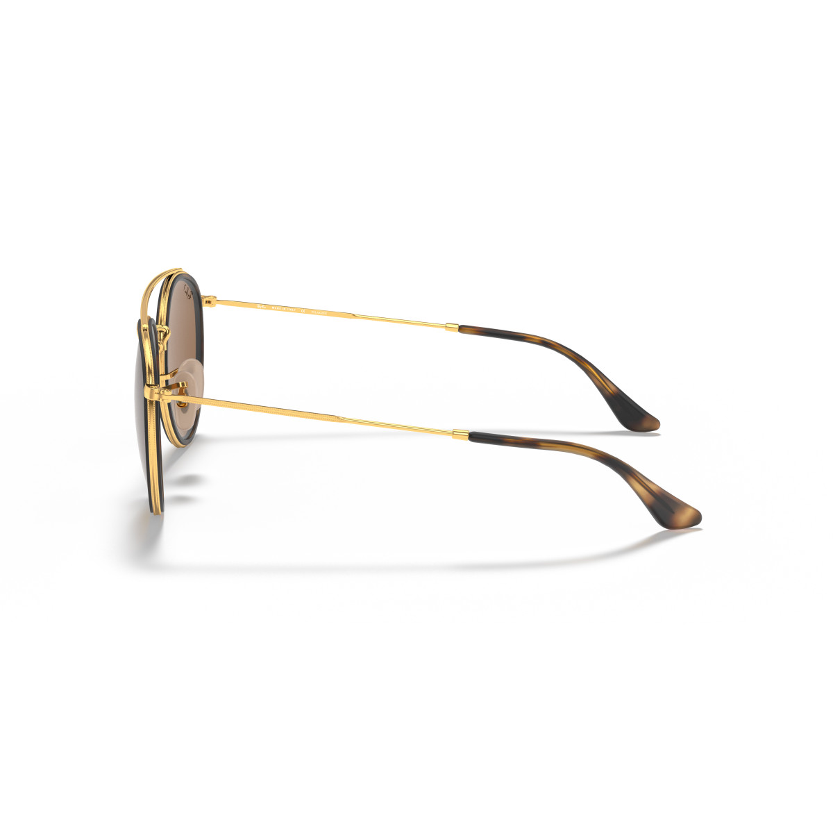 Ray-Ban Round Double Bridge saulesbrilles | Polarized | Arista Gold - Brown