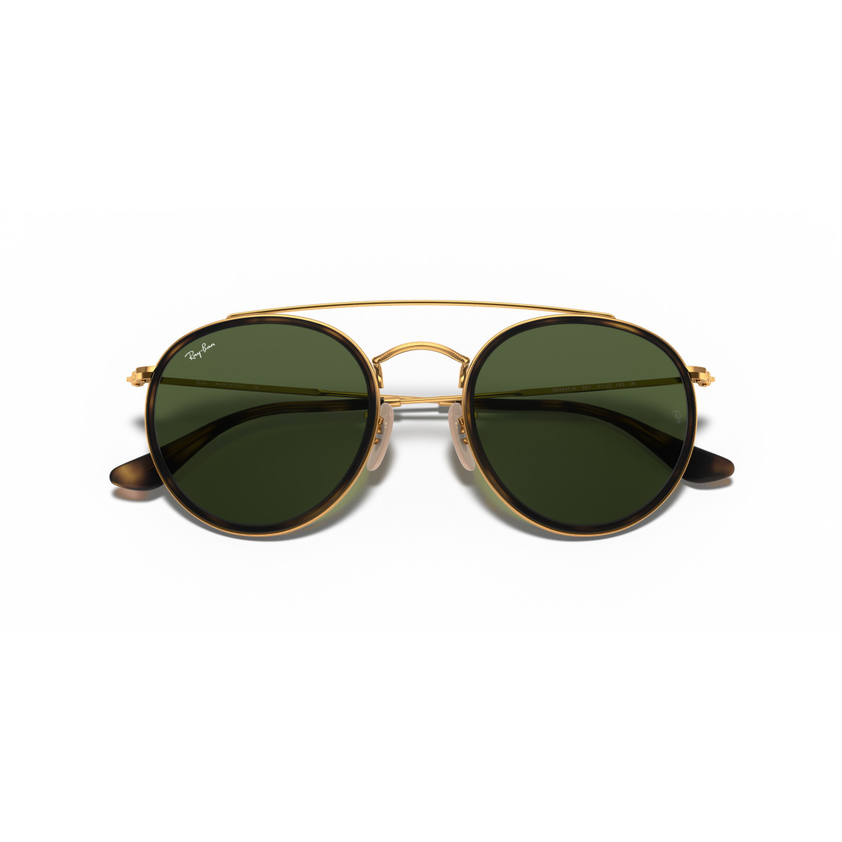 Ray-Ban Round Double Bridge saulesbrilles | Arista Gold - G-15 Green