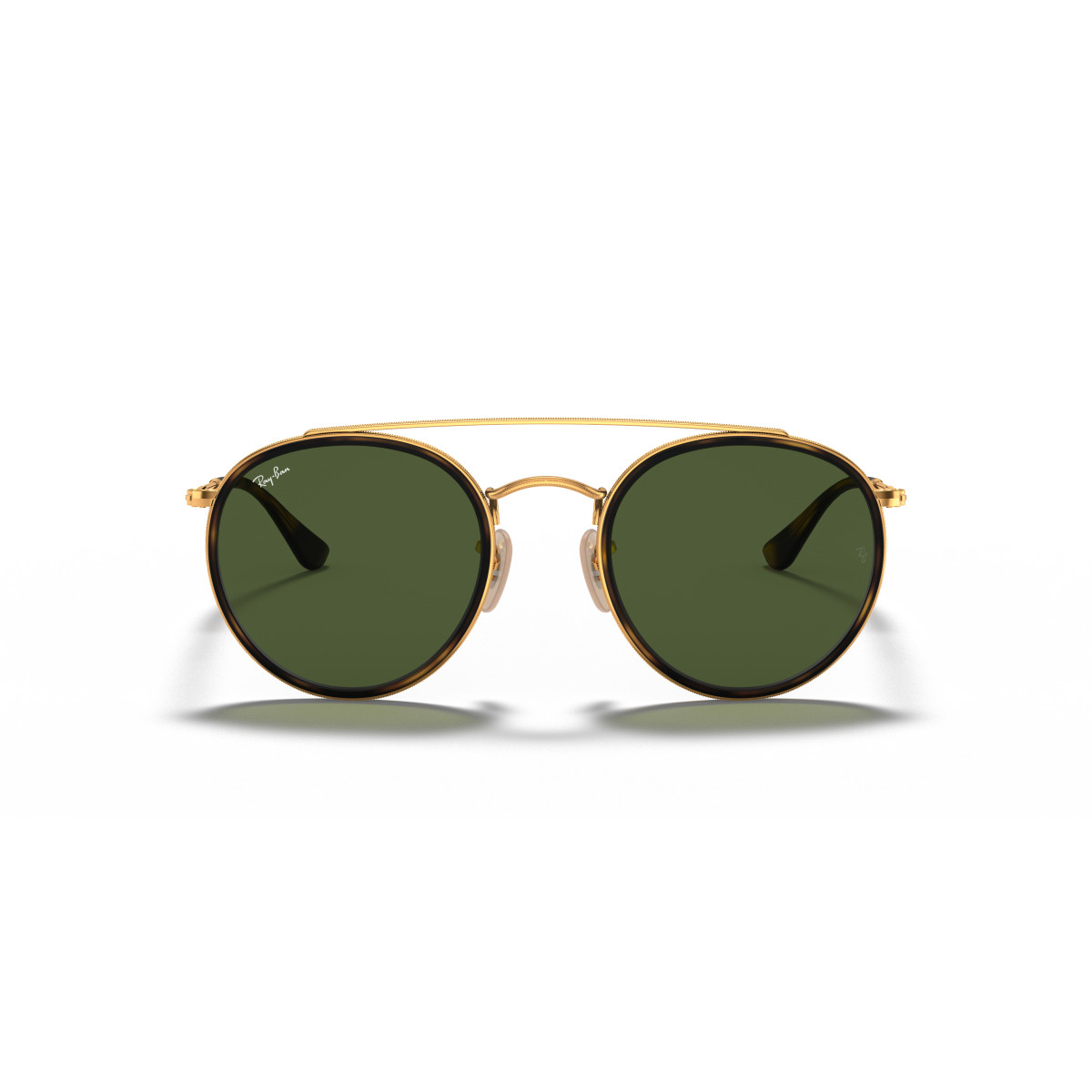 Ray-Ban Round Double Bridge saulesbrilles | Arista Gold - G-15 Green