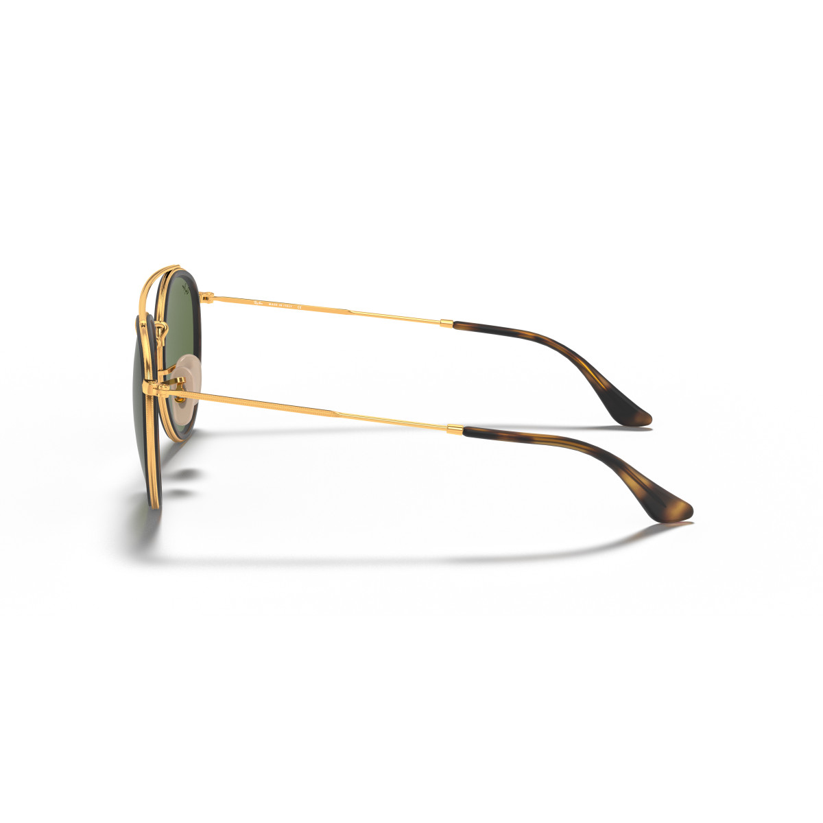 Ray-Ban Round Double Bridge saulesbrilles | Arista Gold - G-15 Green