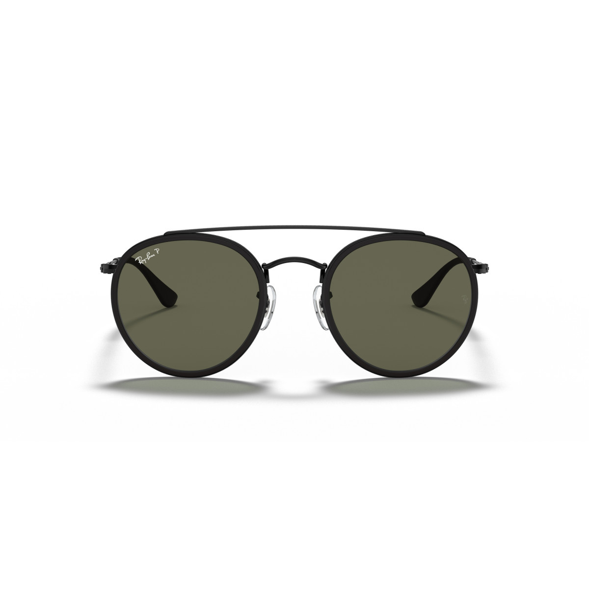 Ray-Ban Round Double Bridge saulesbrilles | Polarised | Black - G-15 Green