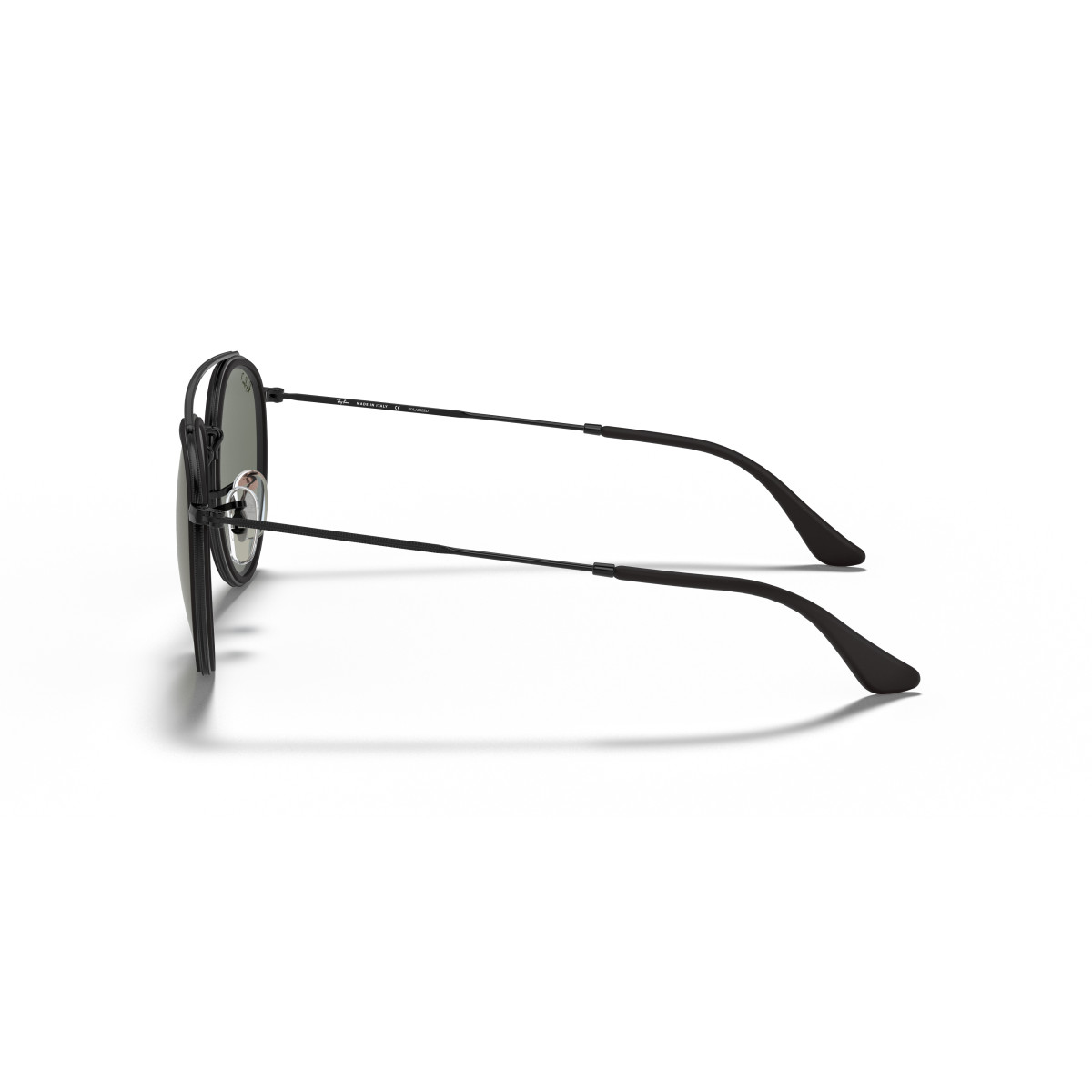 Ray-Ban Round Double Bridge saulesbrilles | Polarised | Black - G-15 Green