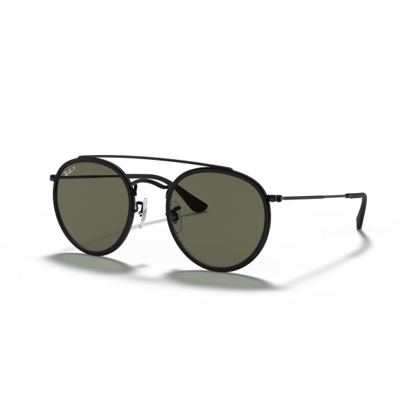 Ray-Ban Round Double Bridge saulesbrilles | Polarised | Black - G-15 Green