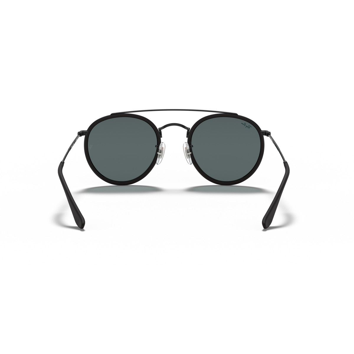 Ray-Ban Round Double Bridge saulesbrilles | Black - Blue Grey