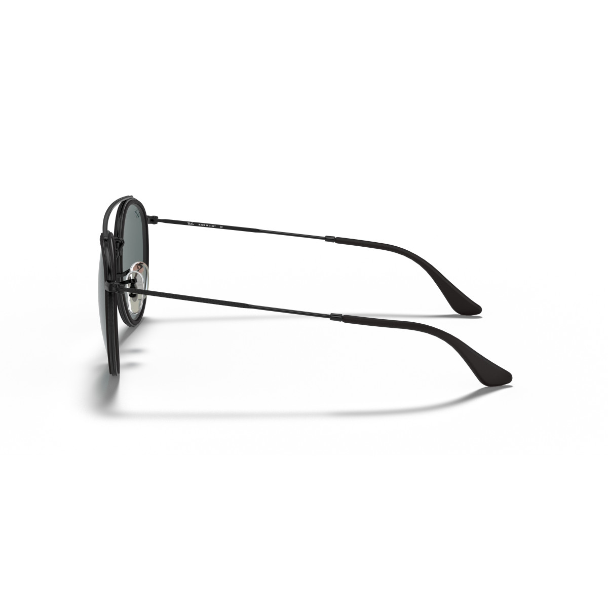 Ray-Ban Round Double Bridge saulesbrilles | Black - Blue Grey