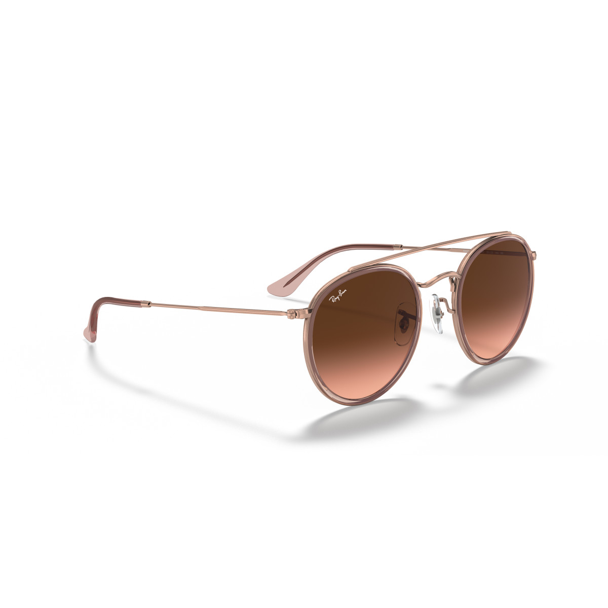 Ray-Ban Round Double Bridge saulesbrilles | Copper - Brown Gradient