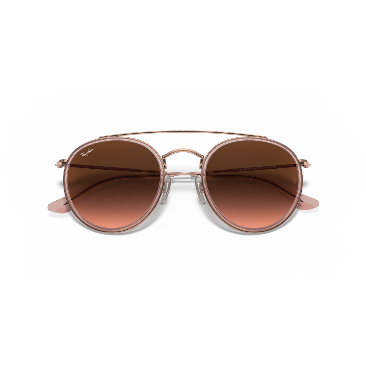Ray-Ban Round Double Bridge saulesbrilles | Copper - Brown Gradient