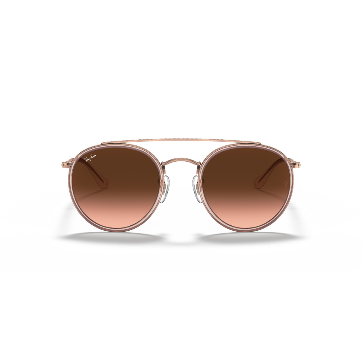 Ray-Ban Round Double Bridge saulesbrilles | Copper - Brown Gradient