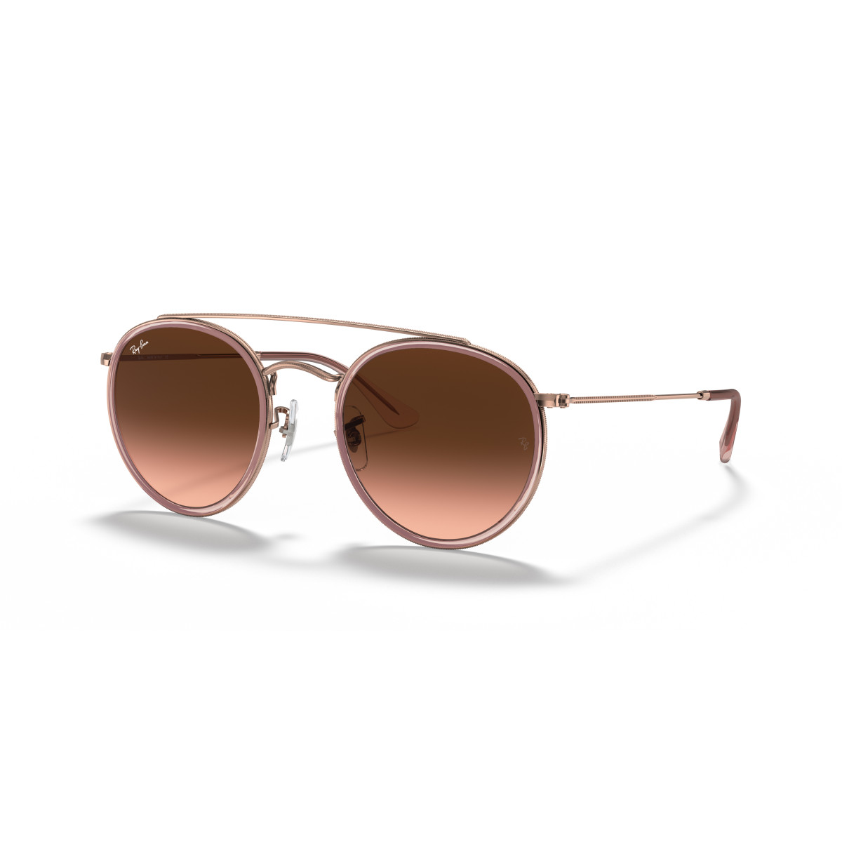 Ray-Ban Round Double Bridge saulesbrilles | Copper - Brown Gradient