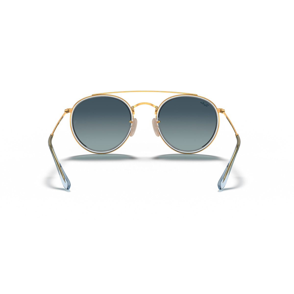 Ray-Ban Round Double Bridge saulesbrilles | Arista Gold - Blue Gradient