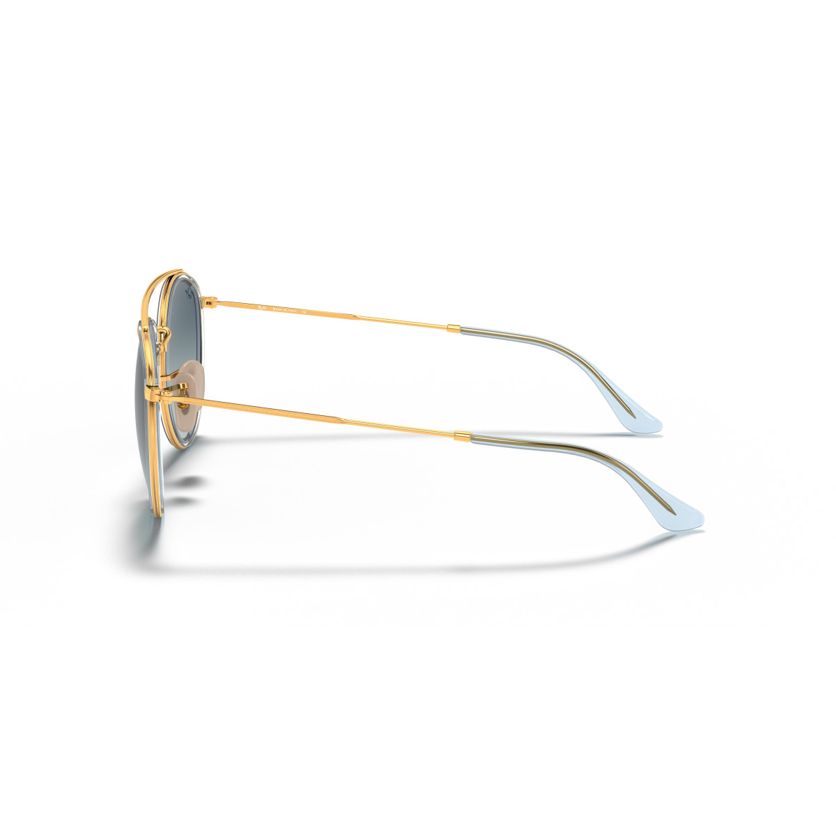 Ray-Ban Round Double Bridge saulesbrilles | Arista Gold - Blue Gradient