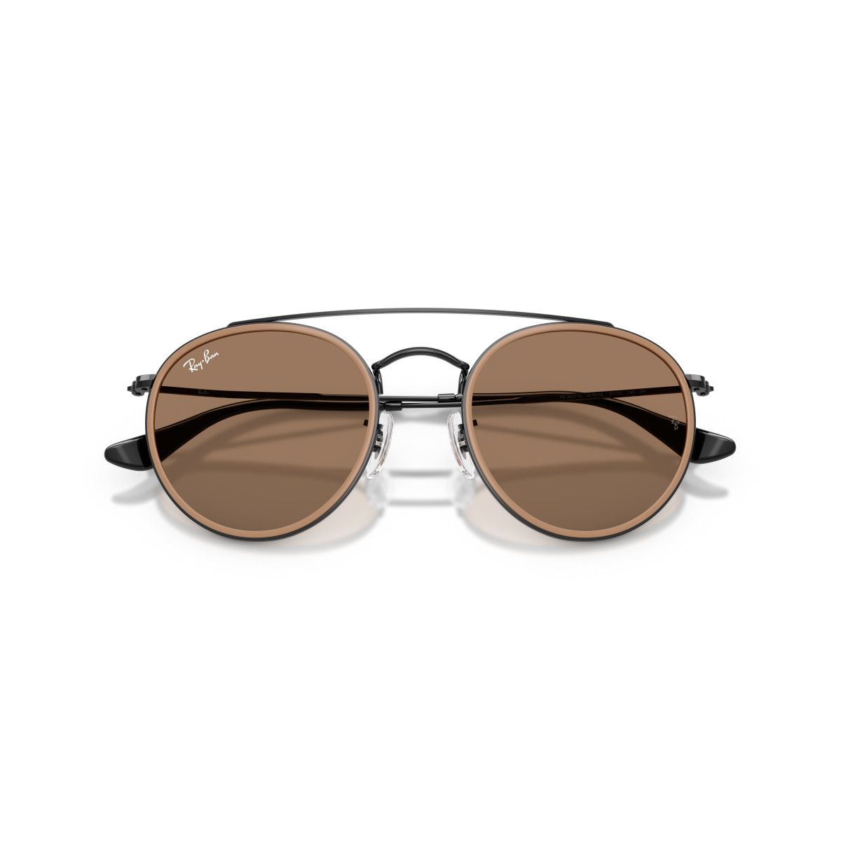 Ray-Ban Round Double Bridge saulesbrilles | Black - Brown