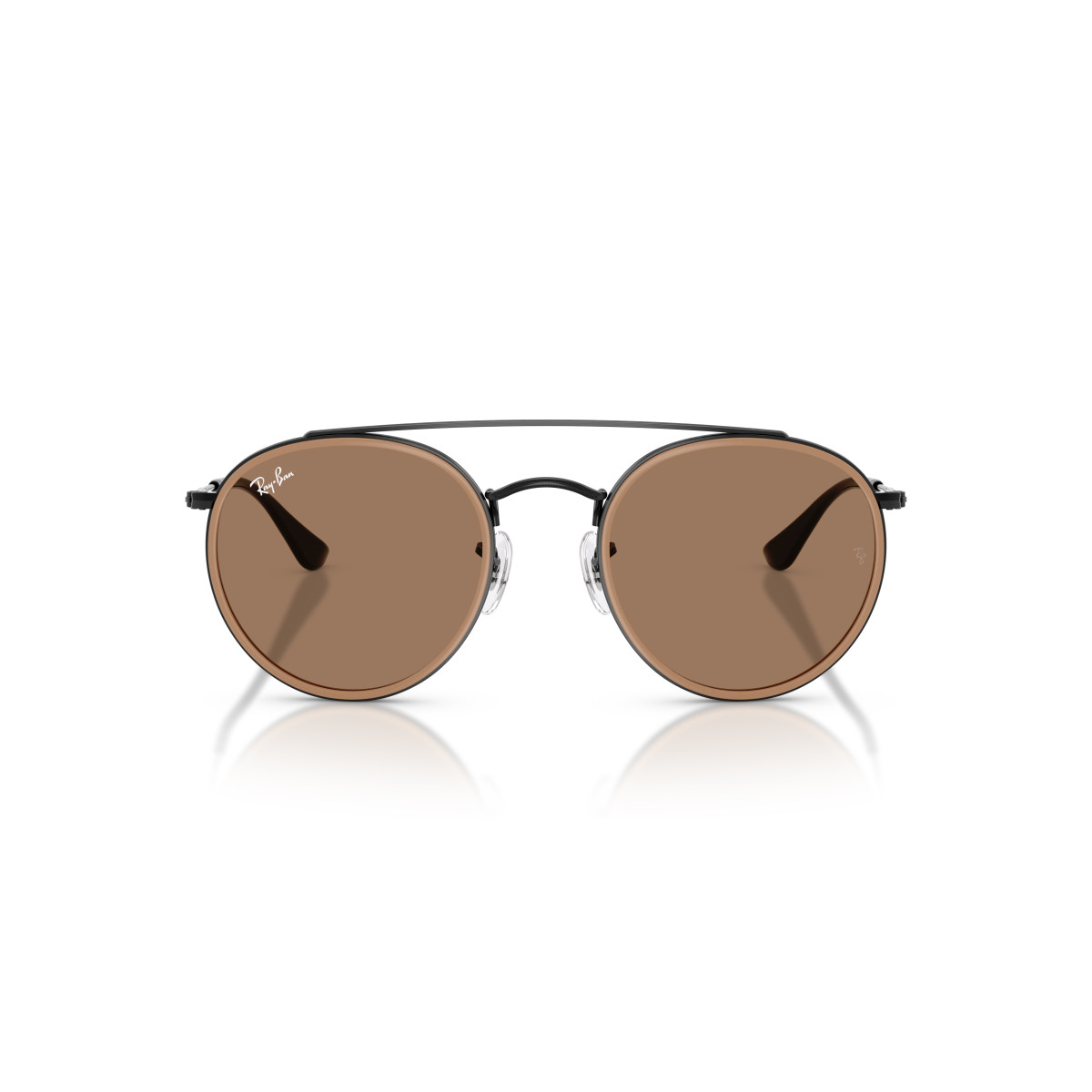 Ray-Ban Round Double Bridge saulesbrilles | Black - Brown