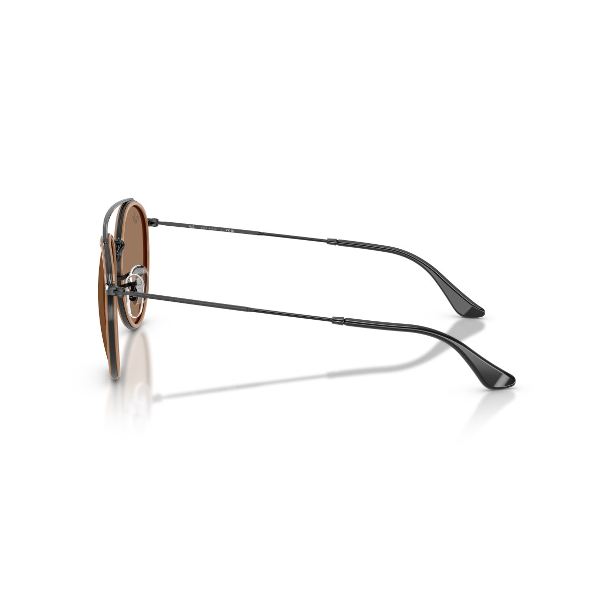 Ray-Ban Round Double Bridge saulesbrilles | Black - Brown
