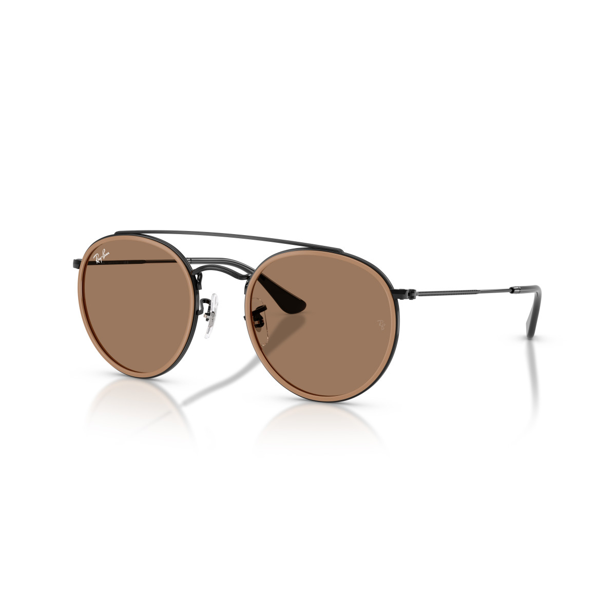 Ray-Ban Round Double Bridge saulesbrilles | Black - Brown
