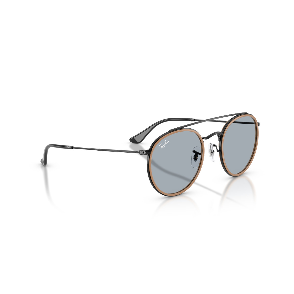 Ray-Ban Round Double Bridge saulesbrilles | Black - Blue