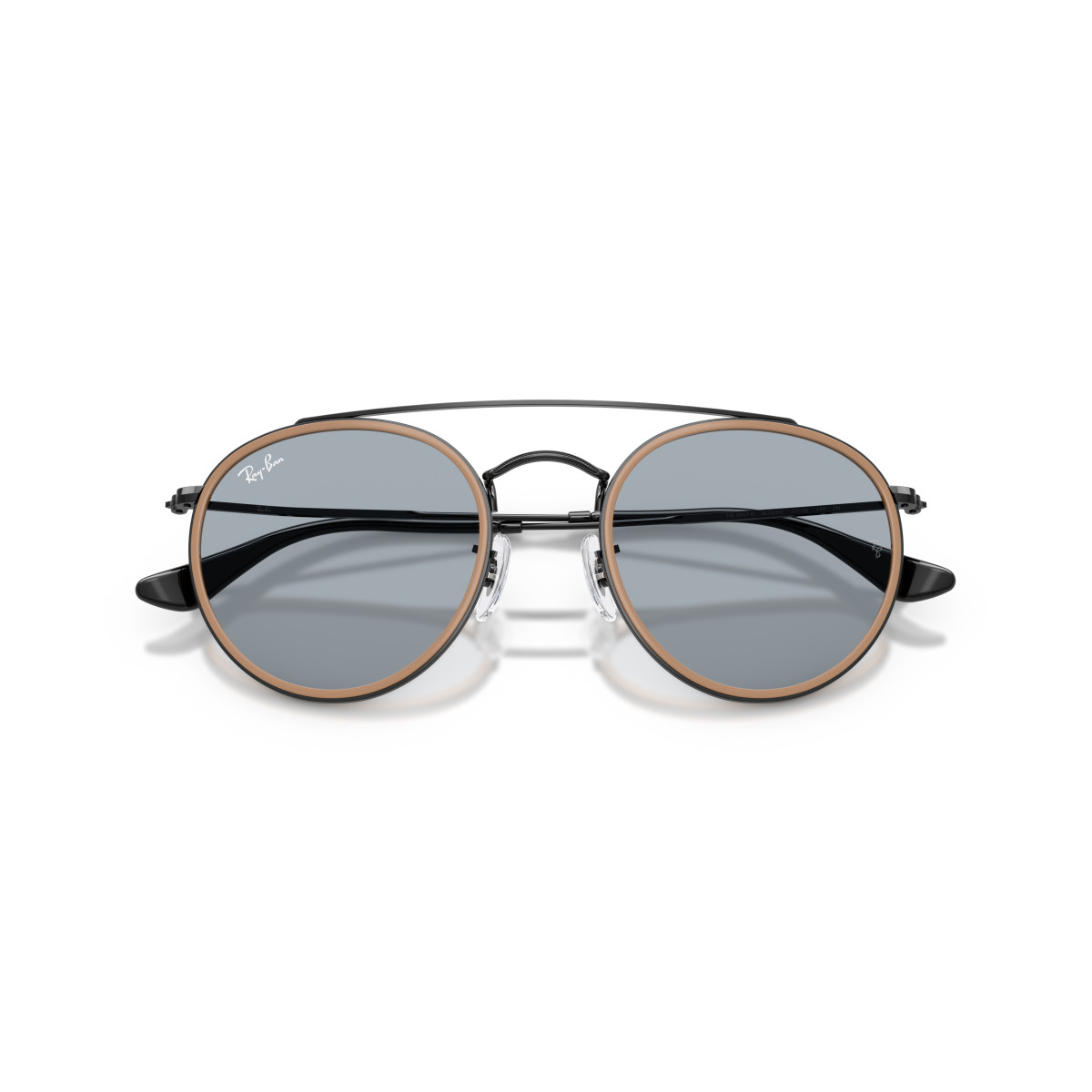 Ray-Ban Round Double Bridge saulesbrilles | Black - Blue
