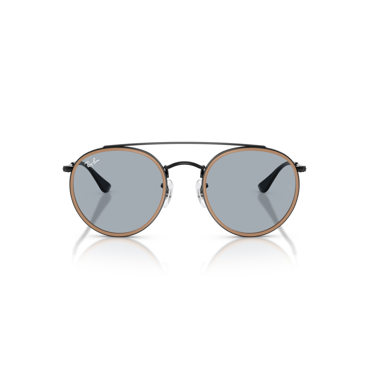 Ray-Ban Round Double Bridge saulesbrilles | Black - Blue
