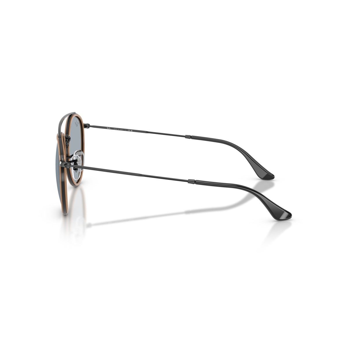 Ray-Ban Round Double Bridge saulesbrilles | Black - Blue