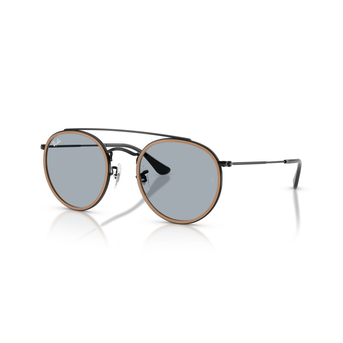Ray-Ban Round Double Bridge saulesbrilles | Black - Blue
