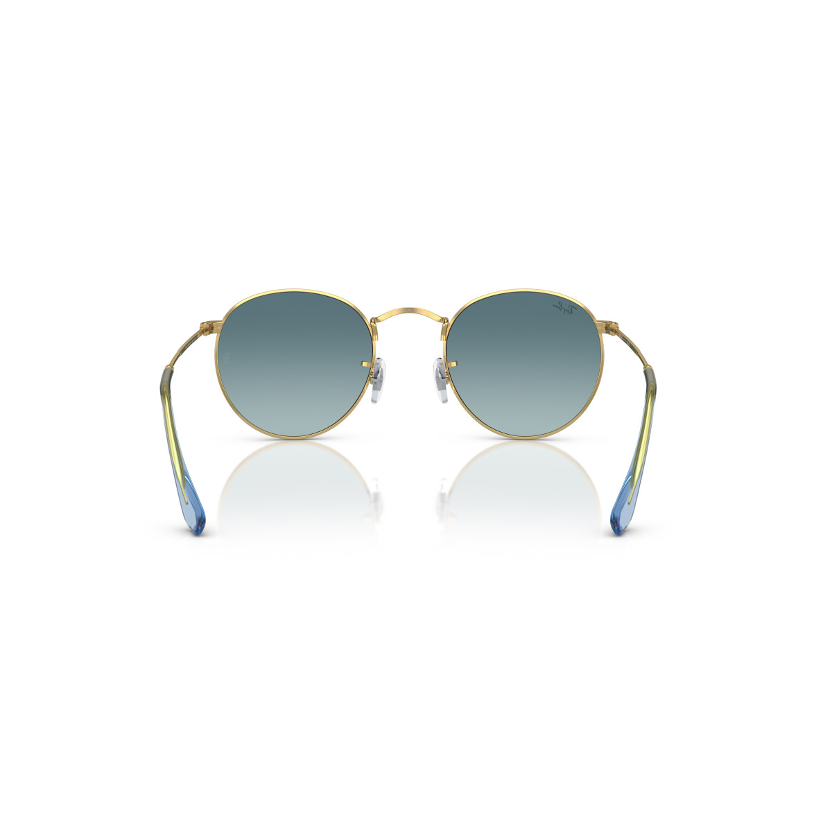 Ray-Ban Round Metal Large saulesbrilles | Gold - Blue