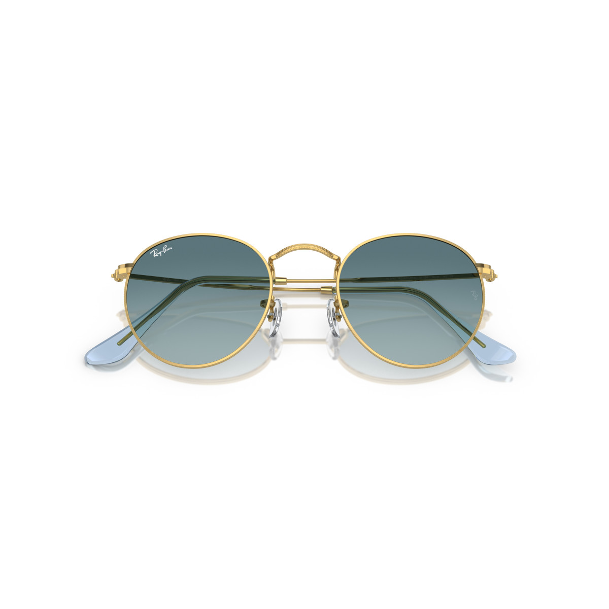 Ray-Ban Round Metal Large saulesbrilles | Gold - Blue