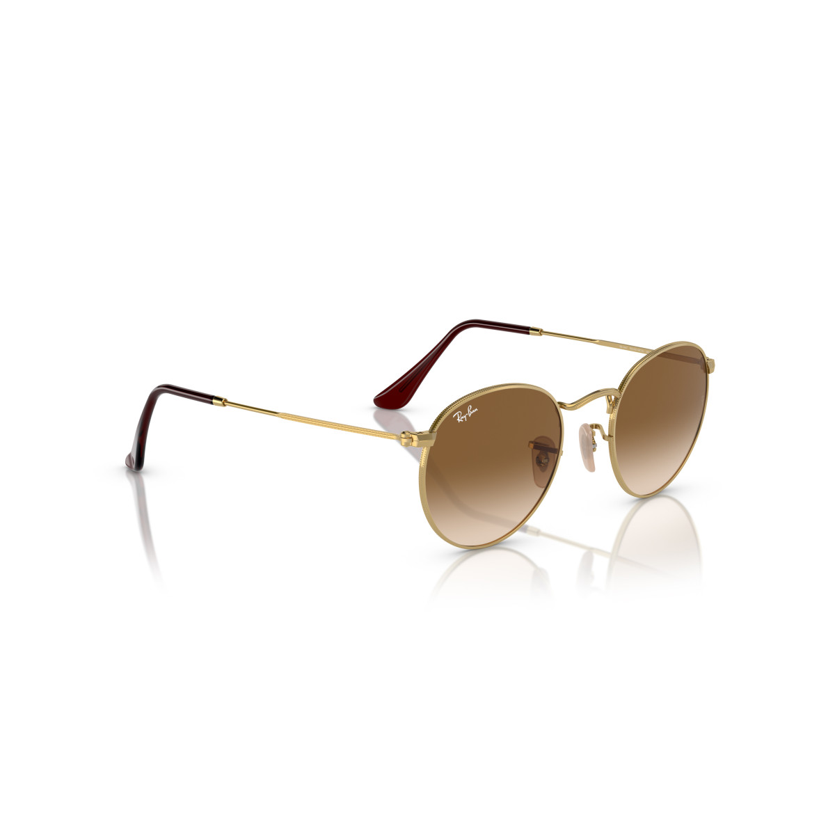 Ray-Ban Round Metal Large saulesbrilles | Gold - Brown