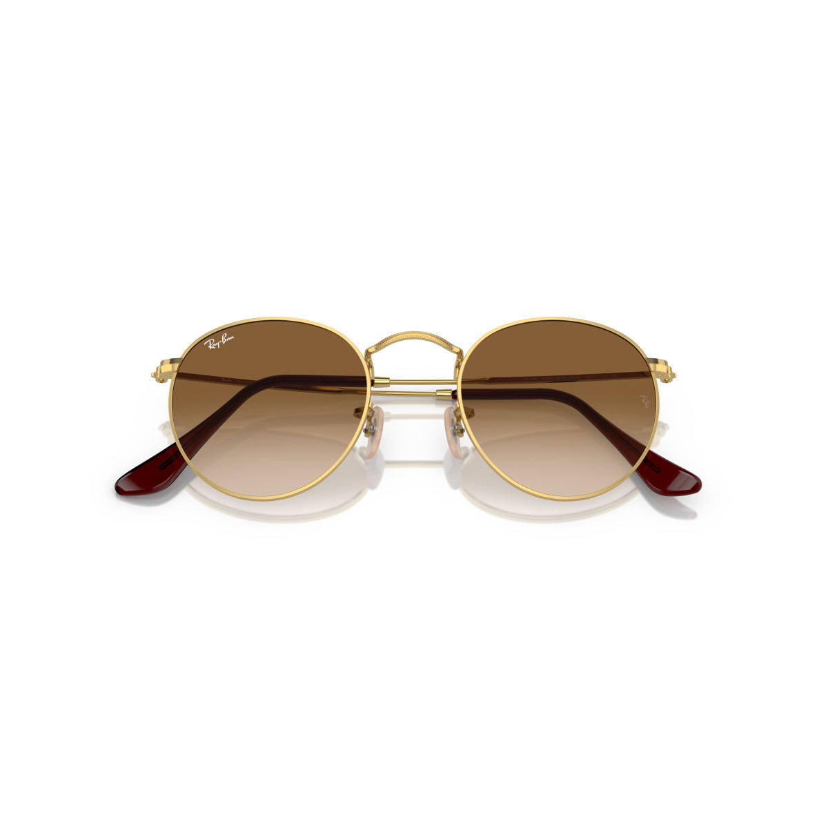 Ray-Ban Round Metal Large saulesbrilles | Gold - Brown